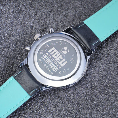 Montre à quartz Hatsune Miku Colorful Planet à 6 aiguilles sous licence officielle