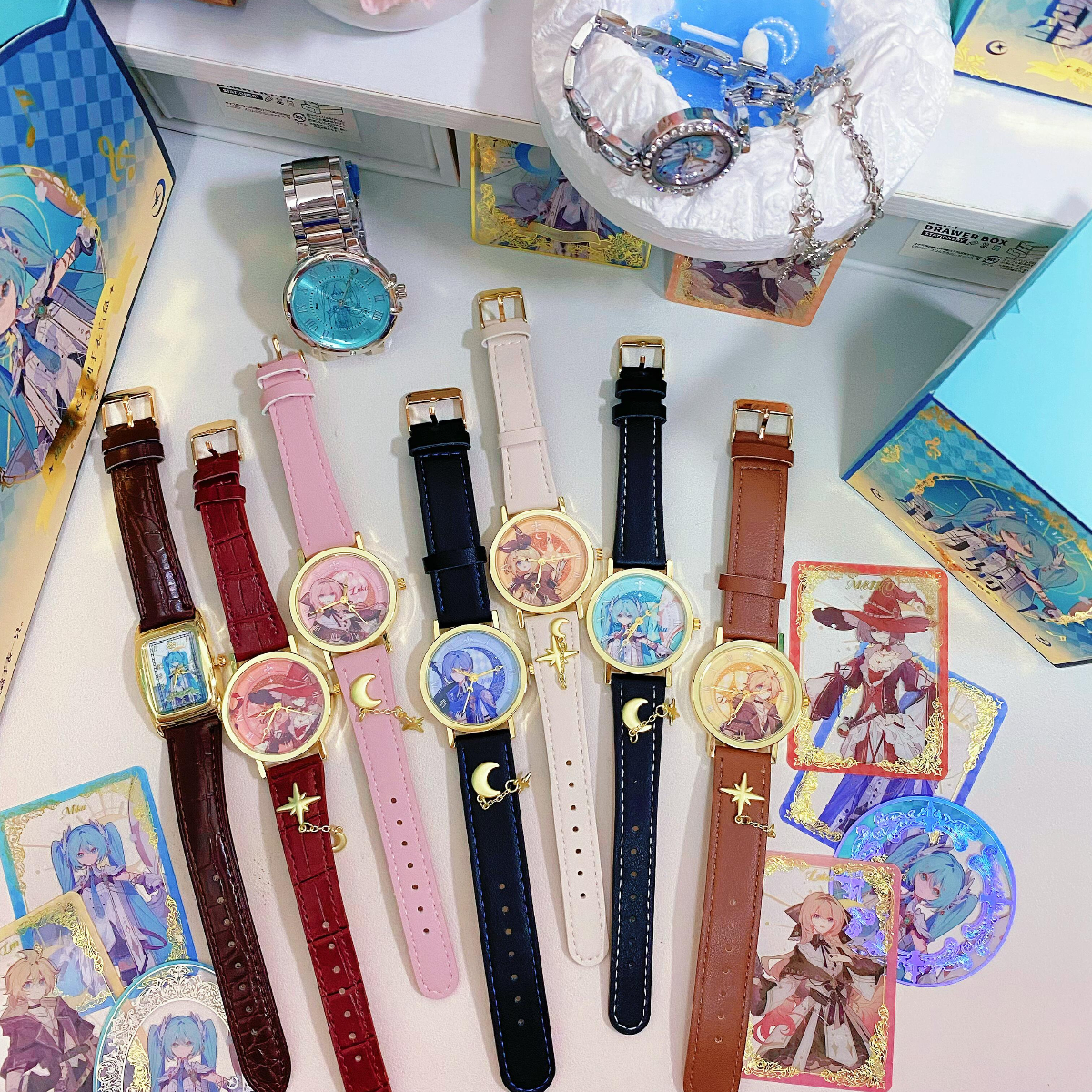Officially Licensed Hatsune Miku Starry Moon Knight Series Watch Blind Box - Random Box or Opened & Confirmed Style