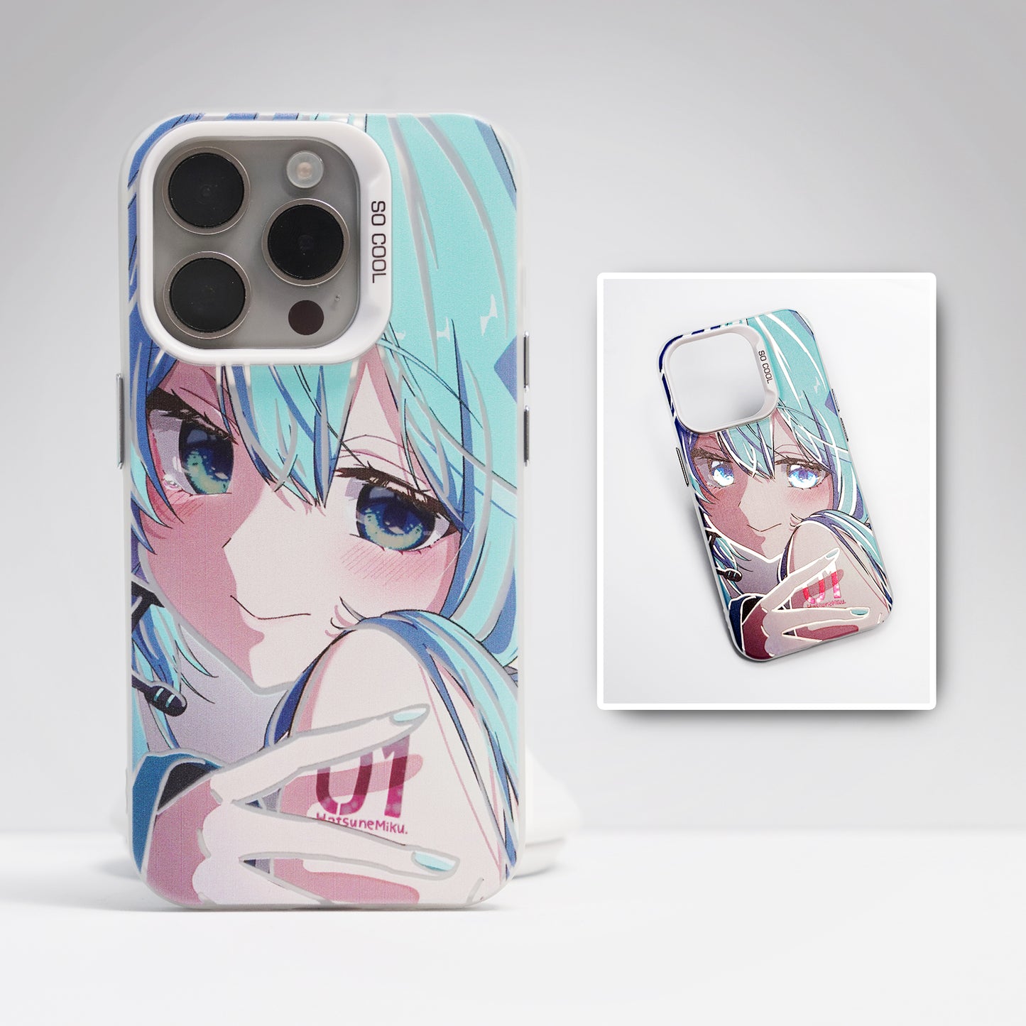 Hatsune Miku Holographic Gradient Phone Case – Angle-Shift Color Effect Protective Cover, Scratch-Resistant & Anti-Drop – Compatible with iPhone, Samsung and Xiaomi