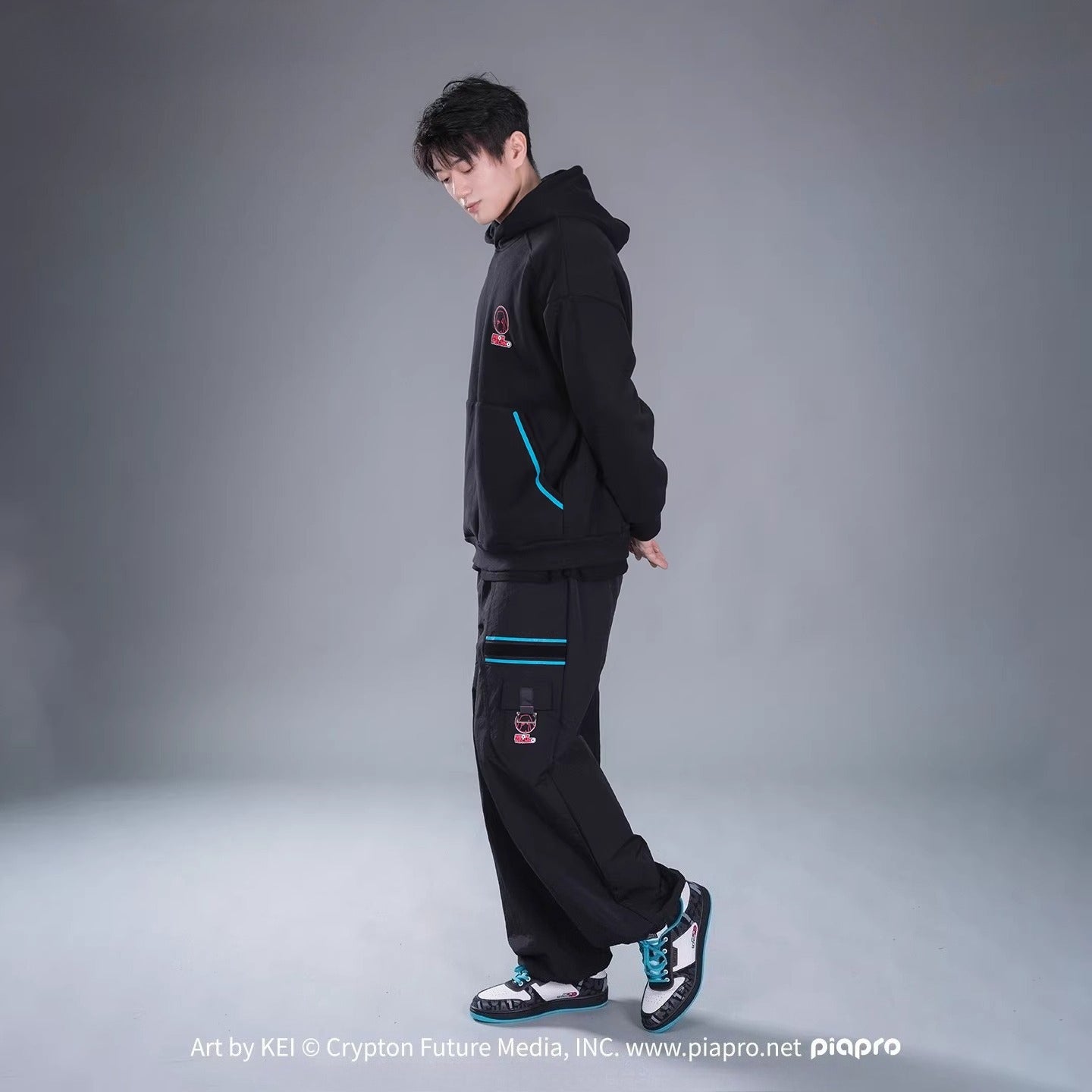 Official Hatsune Miku Neon Electronic Techwear Casual Skate Shoes for Men and Women