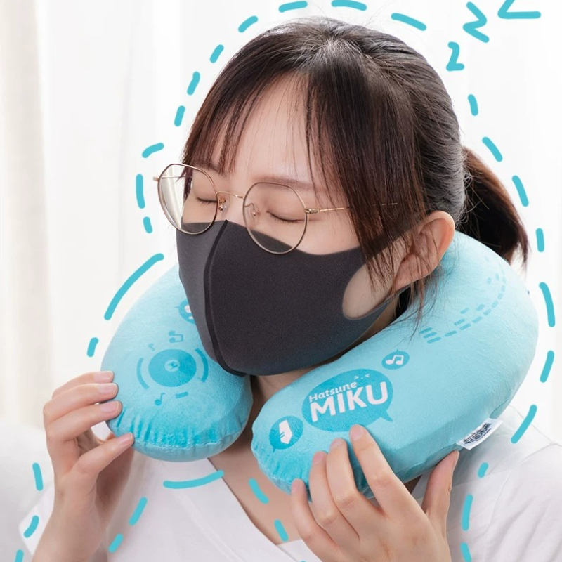 Official Hatsune Miku Memory Foam U-Shaped Neck Pillow – Detachable, Perfect for Naps