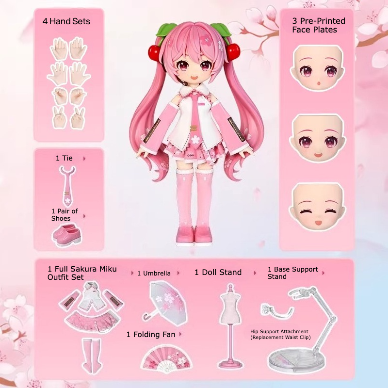Official Hatsune Miku Qiyuji Series – Cherry Blossom Miku Articulated Collectible Figure