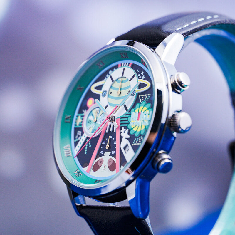 Montre à quartz Hatsune Miku Colorful Planet à 6 aiguilles sous licence officielle
