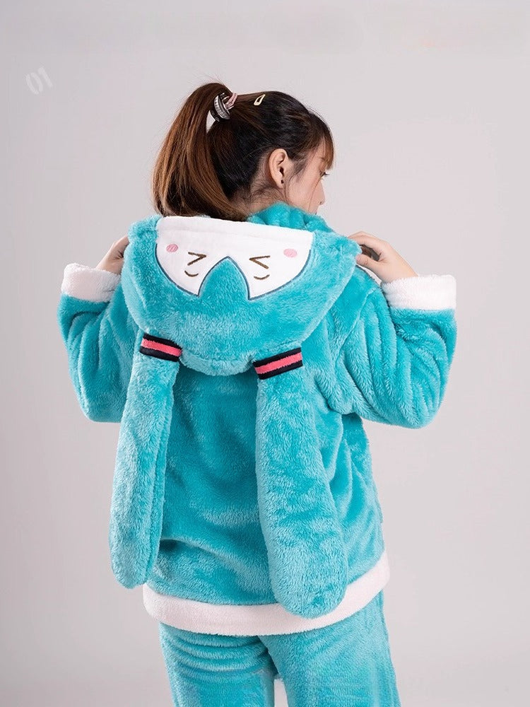 Official Licensed Hatsune Miku Plush Loungewear Set – Soft Cozy Home Outfit
