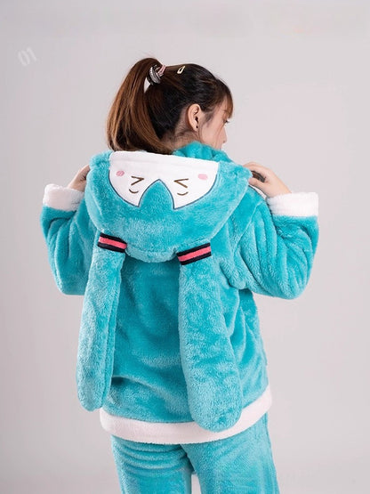 Official Licensed Hatsune Miku Plush Loungewear Set – Soft Cozy Home Outfit