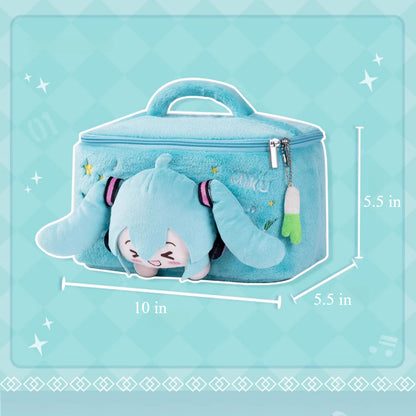Trousse de maquillage en peluche Hatsune Miku Squinted Eyes Series sous licence officielle