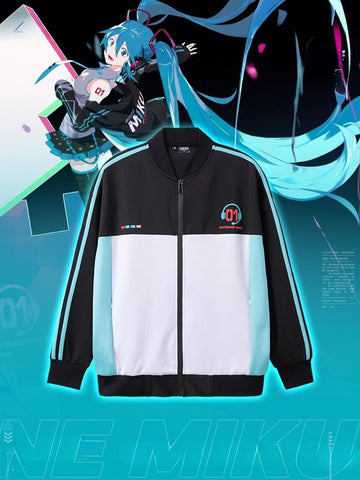 Official Licensed Hatsune Miku Esports Zip-Up Jacket – Printed Athletic Outerwear