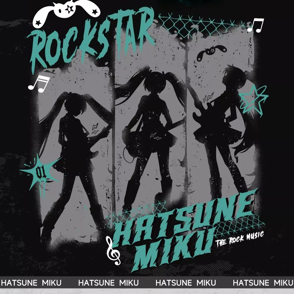 Official Hatsune Miku Rock Future Plaid Patchwork Asymmetrical High-Waisted Mini Skirt for Women