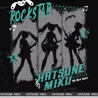 Official Hatsune Miku Rock Future Plaid Patchwork Asymmetrical High-Waisted Mini Skirt for Women