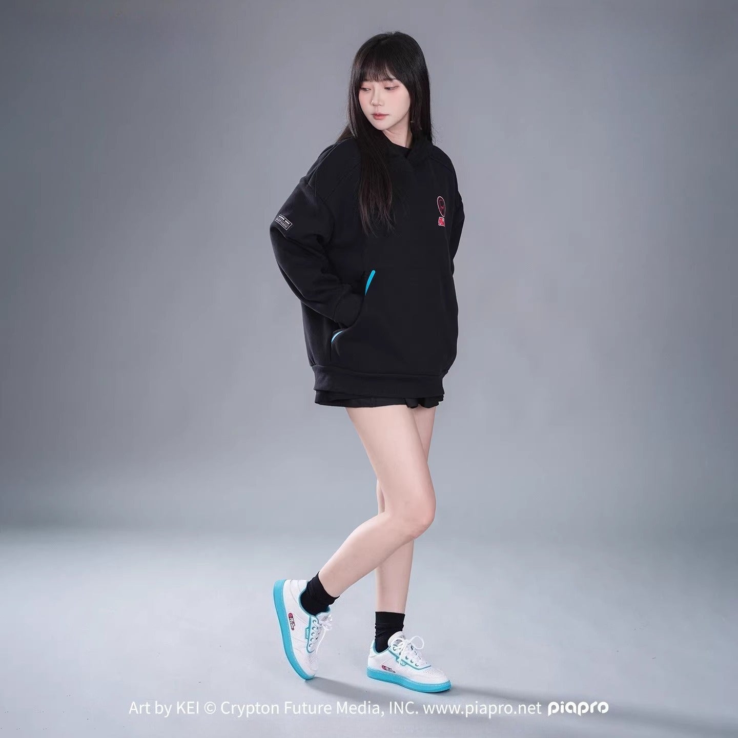 Official Hatsune Miku Neon Electronic Techwear Casual Skate Shoes for Men and Women