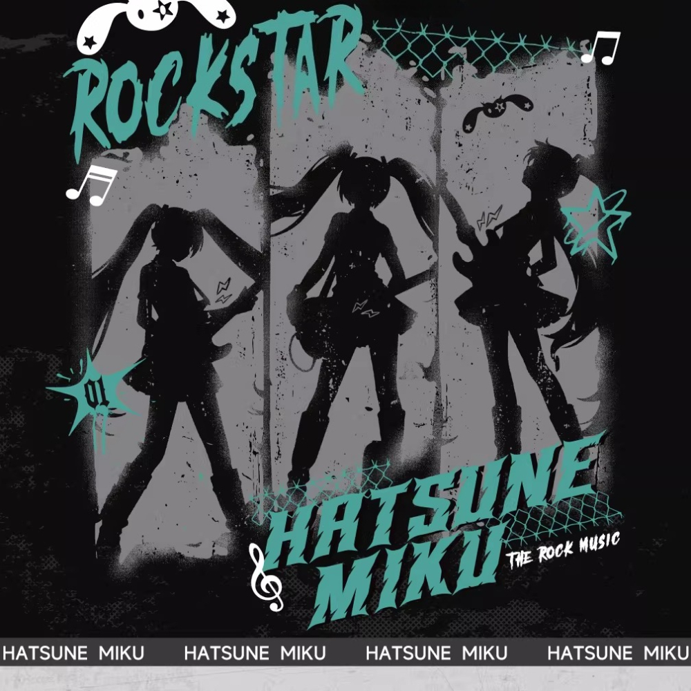 Official Hatsune Miku Rock Future Punk Ring for Men and Women, Hip-Hop Statement Accessory