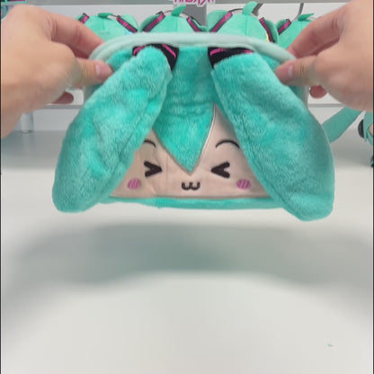 Housse de boîte à mouchoirs en peluche Hatsune Miku Squinted Eyes sous licence officielle