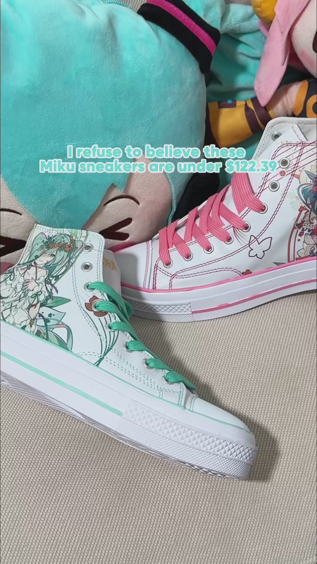 Officially Licensed Hatsune Miku 39 Spring Concerto Platform High-Top Sneakers for Women