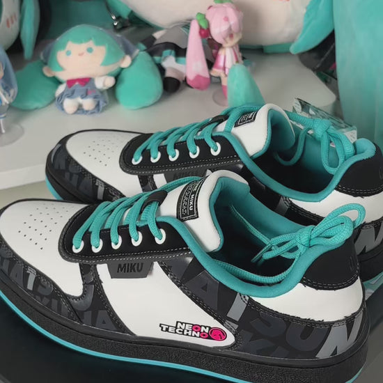 Officially Licensed Hatsune Miku Neon Electronic Techwear Casual Skate Shoes for Men and Women