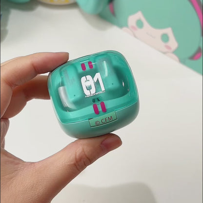 Officially Licensed Hatsune Miku CUBE FACE LCD Touchscreen Wireless Bluetooth Earbuds