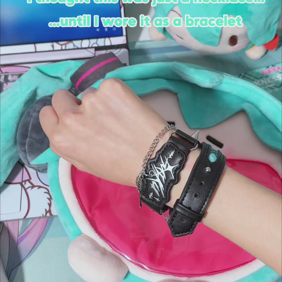 Officially Licensed Hatsune Miku Rock Future Punk Necklace for Women, Choker & Leg Accessory