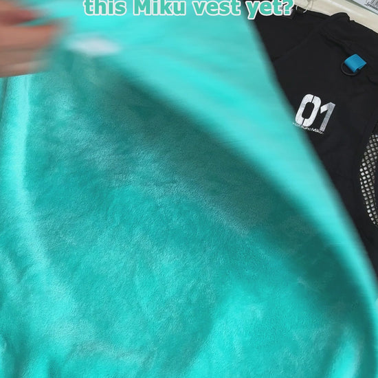 Officially Licensed Hatsune Miku Neon EDM Cargo Vest, Unisex Summer Layering Piece