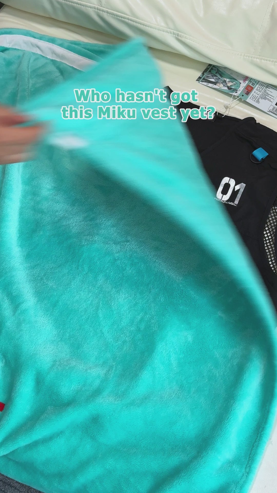 Officially Licensed Hatsune Miku Neon EDM Cargo Vest, Unisex Summer Layering Piece