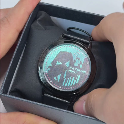 Offiziell lizenzierte Hatsune Miku, Kagamine Rin &amp; Len Touchscreen-LED-Uhr