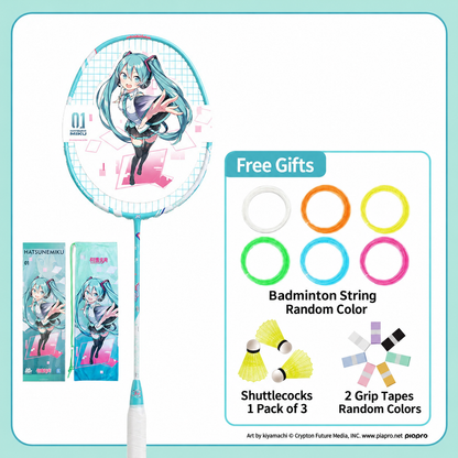 Officially Licensed Hatsune Miku Full Carbon Badminton Racket