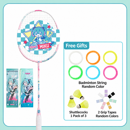 Officially Licensed Hatsune Miku Full Carbon Badminton Racket