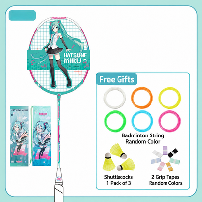 Officially Licensed Hatsune Miku Full Carbon Badminton Racket