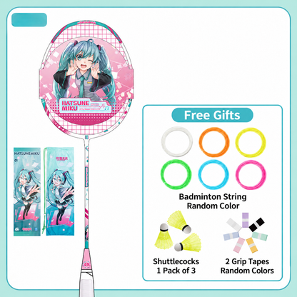 Officially Licensed Hatsune Miku Full Carbon Badminton Racket