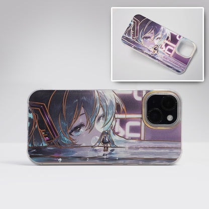Hatsune Miku Holographic Gradient Phone Case – Angle-Shift Color Effect Protective Cover, Scratch-Resistant & Anti-Drop – Compatible with iPhone, Samsung and Xiaomi
