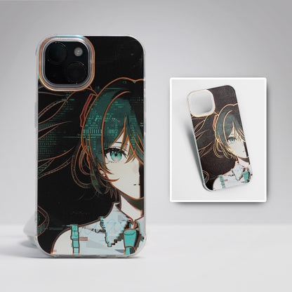 Hatsune Miku Holographic Gradient Phone Case – Angle-Shift Color Effect Protective Cover, Scratch-Resistant & Anti-Drop – Compatible with iPhone, Samsung and Xiaomi
